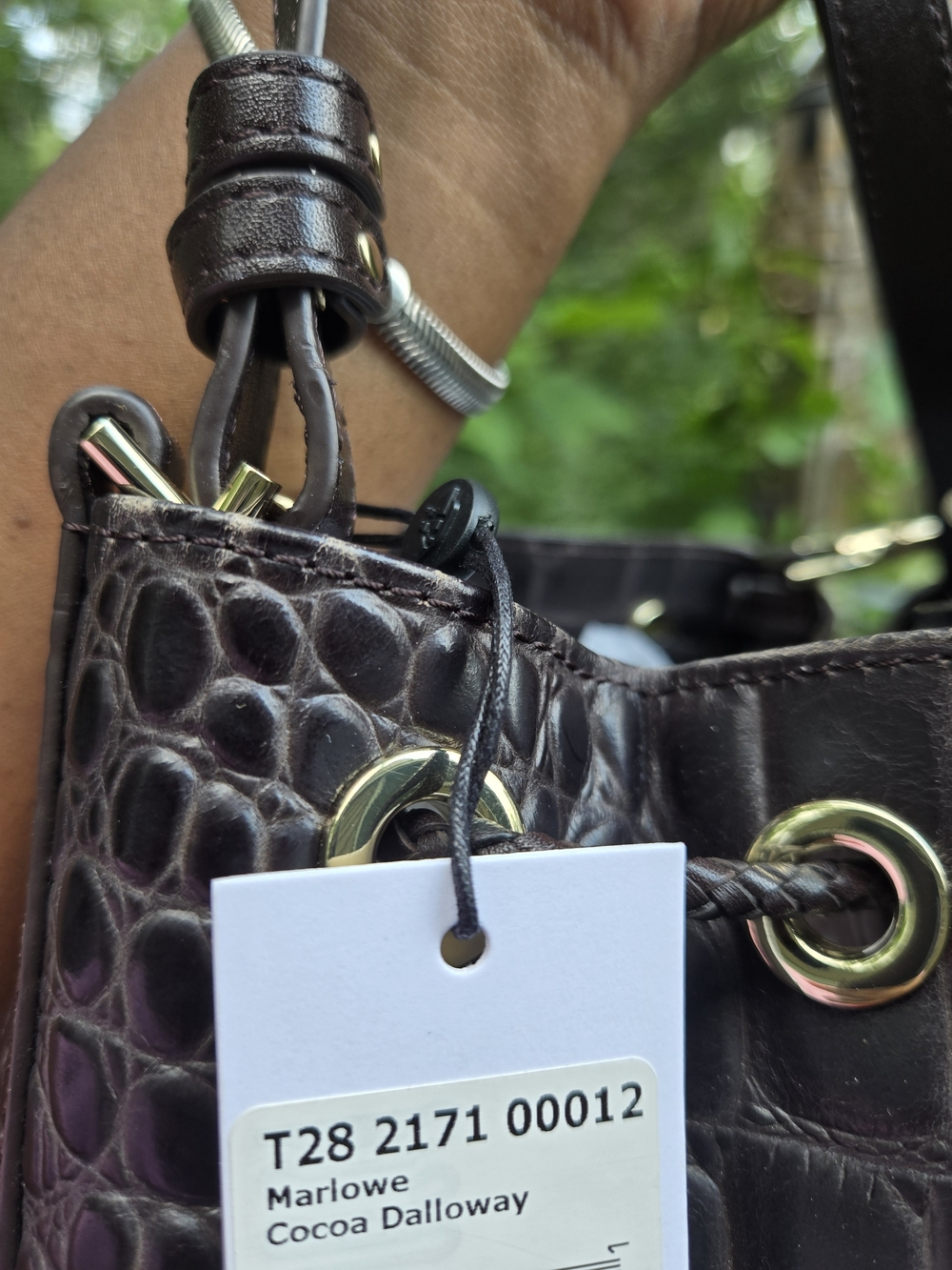 Brahmin Marlowe Cocoa Dalloway Genuine Leather Satchel NWT - Picture 2 of 13